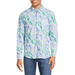 Tommy Bahama Mens Siesta Key Floating Leaf Print Shirt Dew Drop NEW Size XL